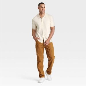 Goodfellow & Co jacquard- knit button polo cardigan sweater